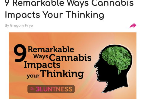 Article by Gregory Frye on Sebastian Marincolo's work on cannabis mind enhancements