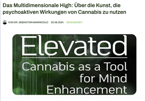 buchvover des buches "Elevated. Cannabis as a Tool for Mind Enhancement" von Sebastian Marincolo
